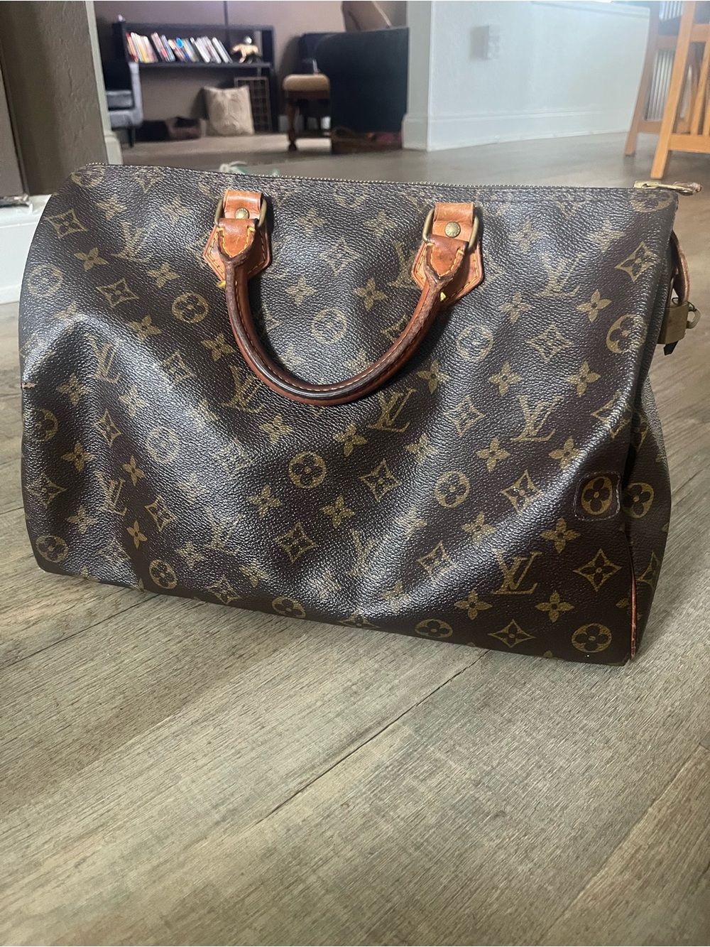 Louis Vuitton Speedy Monogram Canvas Travel Bag in Brown and Tan - Picture 2 of 16